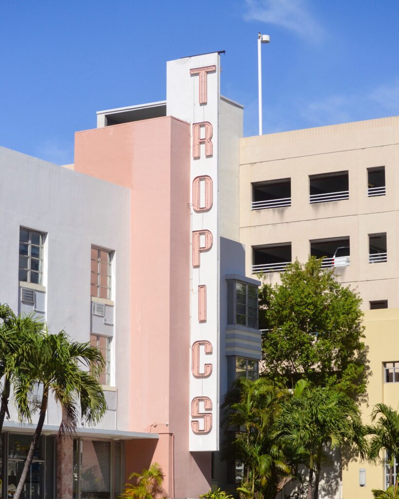 Tropics Hotel, Miami Beach. Art Deco.